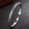 2021 Venta Caliente Vintage Apertura Moda Plata Tailandesa Pluma Negra Hojas Flor Pulsera Pulsera Pulsera Pulsera Venta al por Mayor