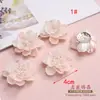 4cm ABS Doble Capa Plástico Pétalos de Flor Dos Tonos Tejidos Broche Flor Grande Accesorio para el Cabello Flor para la Muñeca Decoración de Ropa