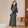 Vestido Chaleco de Perlas para Mujer Otoño Invierno Nuevo de Longitud Media Color Sólido Suéter de Punto Falda de Invierno