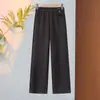 Calça de mãe, para primavera, calça casual com cintura elástica, novo estilo 2026, calça para mulheres de meia-idade e idosas, calça longa elegante para senhoras idosas para primavera e outono