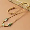 Colgante de Collar de Oro Mandala Tejido a Mano de Gama Alta Colgante de Abejas de Cera de Abeja Jade Jade Hetian Cordón Ajustable Tejido a Mano
