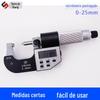 Micrômetro Digital Verde de Ponta 0-25mm Eletrônico de Ponta Única Digital para Medição Externa Cinco Teclas Alta Precisão