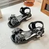 Saltos Altos para Meninas 2026 Primavera Novo Estilo Sapatos de Uma Tira com Fivela e Salto Grosso, Elegantes e Adequados para Vestidos, Sandálias para Bebês
