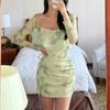 2026 Nuevo Estilo Fresco y Elegante Diosa Estilo Coreano Ins Vestido de Manga Larga Traje de Baño Enterizo Conservador Adelgazante para Mujer