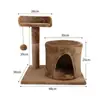Nido de gato tejido con cuerda de cáñamo cuatro estaciones rascador para gato familiar poste rascador para gato estructura de escalada para gatos resistente al desgaste gatito juguete para gato