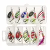 Set de señuelos de pesca de exportación con lentejuelas metálicas giratorias de colores, señuelos de hierro y cebo artificial