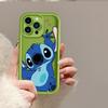 Funda para Teléfono Móvil de Silicona Suave Simple Cartoon Lindo Stitch 18Pro Adecuada para Apple 16Promax 15