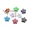 Cuentas Planas con Agujero de Aleación Lacado Incrustadas de Diamantes Corazón Flor Estrella Mariposa Pulsera DIY Llavero Accesorios