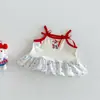 Super Fofo Top com Suspensório para Bebê 2026 Novo Verão Meninas Estilo Coreano Bolinhas Desenho Animado Boneca Top Colete Estiloso Infantil