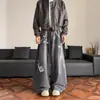 Jeans Retro Americanos Lavados a la Cruz con Estampado de Cadena para Hombre 2025 Nuevos Holgados Caídos Casuales de Pierna Ancha