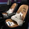 Bonito cojín para asiento de coche de cachorro, felpa de otoño e invierno, cálido, antideslizante, funda de asiento, cojín creativo de dibujos animados para asiento de coche