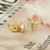 Luochen Estilo Coreano Estilo Ins Tendência Super Brilhante Full Diamond Presilha de Orelha Laço Sem Furos Acessível Luxo Brincos de Alta Qualidade Brincos