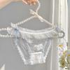 Puro leite branco Sal ~ corte masculino malha doce sexy renda cueca feminina verão fino cintura baixa algodão cueca