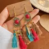 Brincos Boêmios com Franjas, Brincos Longos de Pena Estilo Étnico, Novo Estilo Popular, Brincos de Grife da Moda da Internet