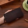 Mini Monedero Tarjetero Hecho a Mano Retro para Hombre y Mujer Nuevo Original Ultradelgado Textura de Cuero Titular para Licencia de Conducir Llavero