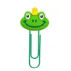 Clips para Papel Grandes en Forma de Rana Más Vendidos, Material de Oficina Creativo y Lindo, Pines en Forma de U, Marcadores de Libros de Dibujos Animados de PVC