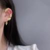 Pendientes colgantes de hojas de jade y ramas doradas con diamantes para mujer, desmontables, de dos piezas, con diseño de nicho.