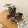 Botas Martin para Niña Otoño e Invierno Nuevas Botas Infantiles Suela Suave Antideslizantes Botines Botas de Piel para Niño Estilo Británico Versátil Botas Amarillas Grandes