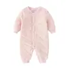 Novas roupas recém-nascidas Bodysuit de algodão para bebês Roupa interior térmica Roupas de escalada para bebês engrossadas Outono e inverno de algodão