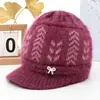 Gorro de Invierno para Mujeres de Mediana Edad y Mayores Abuela Mamá Persona Mayor Gorro Cálido Más Terciopelo Protección contra el Frío Lana Gorro de Punto para Señora Mayor