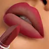 Labial Exclusivo Transfronterizo de Dos Tonos Marrón Rojo con Empalme, Mate Suave tipo Niebla, 2 en 1, Cosméticos de Maquillaje para Labios Europeos y Americanos