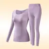 Roupa Térmica Feminina Outono e Inverno, Camiseta Básica Sem Costura Aroma de Camélia, Roupa Invisible Embelezadora da Pele, Conjunto Feminino Antiestático