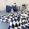 Algodón Lavado Ropa de Cama Sábanas para Cama Juego de Funda Nórdica de Cuatro Piezas Juego de Cama Individual y Doble para Dormitorio de Estudiantes Juego de Tres Piezas para Todas las Estaciones