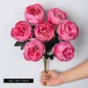 Arranjo de Flores de Casamento Peônia Núcleo Peônia Simulado Pacote com 7 Cabeças Decoração de Hotel Casa Ornamentos de Parede de Flores Buquê de Mão