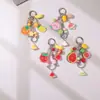 Nuevo llavero de fruta artificial acrílica cortada con cadena de serpiente colgante cadena para teléfono móvil llavero cadena de bolso accesorio colgante