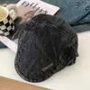 Gorra de Béisbol Lavada de Mezclilla Retro Coreana para Primavera y Otoño para Mujer, Boina de Moda Diaria, Circunferencia de Cabeza Grande, Sombrero de Gama Alta