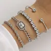 Moda Europea y Americana Popular Transfronteriza Joyería, Pulseras Multicapa de Diseño de Nicho Personalizado, Pulseras Retro Incrustadas de Diamantes