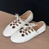 Sapatos Baixos de Cadarço Vazados com Renda para Mulheres 2026 Estilo Novo Primavera e Verão Sola Lisa Estilo Britânico Slip-On Bico Redondo Mocassins
