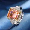 Nuevo traje de joyería Huabi 2024 taladro de alto carbono corte flor de hielo incrustación de cobre traje de temperamento piedra principal 10*12
