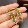 Aretes Transfronterizos de Esmeralda Natural para Mujer, Accesorios de Nicho de Alta Gama, Joyería de Plata 925, Joyería de Lujo 3*3, Venta Directa de Fábrica