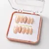 Esmalte de Uñas Portátil Caja de Esmalte de Uñas Terminado Esmalte de Uñas Falso Wholesale Parche de Esmalte de Uñas que Cambia de Color Lazo Suave Esmalte de Uñas Nupcial