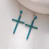 Pendientes de Flor Turquesa Estilo Étnico Retro Pendientes de Banquete de Venta Caliente Transfronteriza Joyería de Oreja Geométrica Bohemia