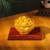 Adorno Creativo Qiqi Yuanbao de la Fortuna Artesanía de Resina con Base de Imitación Madera para Decoración que Atrae la Riqueza Decoración del Hogar