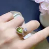 Anillo de Peridoto Natural Plata de Ley 925 Chapado en Oro Rosa Tamaño de la Piedra Principal 7*10mm Natural Admite Pruebas