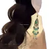 Pendientes Largos con Borlas Bohemios del Mago de Oz, Pendientes Femeninos, Pendientes Retro Verdes de Alta Gama