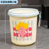 Cubo de basura para baño con estampado lindo, contenedor grande para el hogar, sala de estar, dormitorio, sin tapa, con anillo de presión lindo, papelera