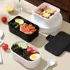 Lonchera de Plástico que se Puede Usar en el Microondas, Lonchera Ligera para Trabajadores de Oficina, Comida Ligera, Lonchera de un Compartimento para Reducir Grasa, Especialmente Diseñada para Estudiantes