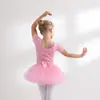 Ropa de Baile para Niñas Otoño e Invierno Manga Larga Algodón Puro Negro Ropa de Práctica para Niñas Falda de Ballet para Niños Pequeños Traje de Examen de una Pieza Nuevo