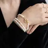 Misterioso Set de Pulsera y Collar de Perlas de Agua Dulce Retro Europeo y Americano, Suave y Elegante, Joyería de Acero Inoxidable para el Día a Día