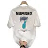 Playera de Manga Corta para Hombre 2025 Nuevo Verano Marca de Moda Americana Trendy Holgada Blanca Versátil Ropa Tops de Manga Corta