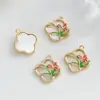Colgantes de Flor Hueca Chapados en Oro Cobre Accesorios para Joyería DIY Accesorios para Pulseras de Cuentas Collares Materiales Venta al por Mayor