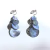 Moda Europea y Americana Clip para Oreja Perforada de Concha Natural Pendientes Geométricos Redondos con Borlas Pendientes Estilo Resort de Playa
