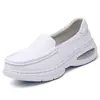 Zapatos de enfermera con amortiguación de aire para mujer, otoño e invierno, cuero, suela gruesa, antideslizantes, planos, suela blanda, transpirables, para trabajo, médicos, primera generación de pelo