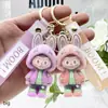 Llavero de Labubu Muñeco de Peluche Colgante Labubu Transfronterizo Colgante para Mochila Escolar Muñeco de Caja Sorpresa Labubu Flocado