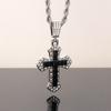 Collar de Cruz con Diamantes Completos de Estilo Europeo y Americano Transfronterizo, Nuevo Colgante de Diamantes Completos, Accesorio de Cadena para Suéter Versátil de Personalidad de Moda Hip-Hop