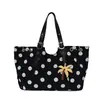 Bolsa de Hombro de Lunares Estilo Universitario de Nicho Japonés y Coreano para Mujer Verano 2026 Gran Capacidad para Clase y Viaje al Trabajo
